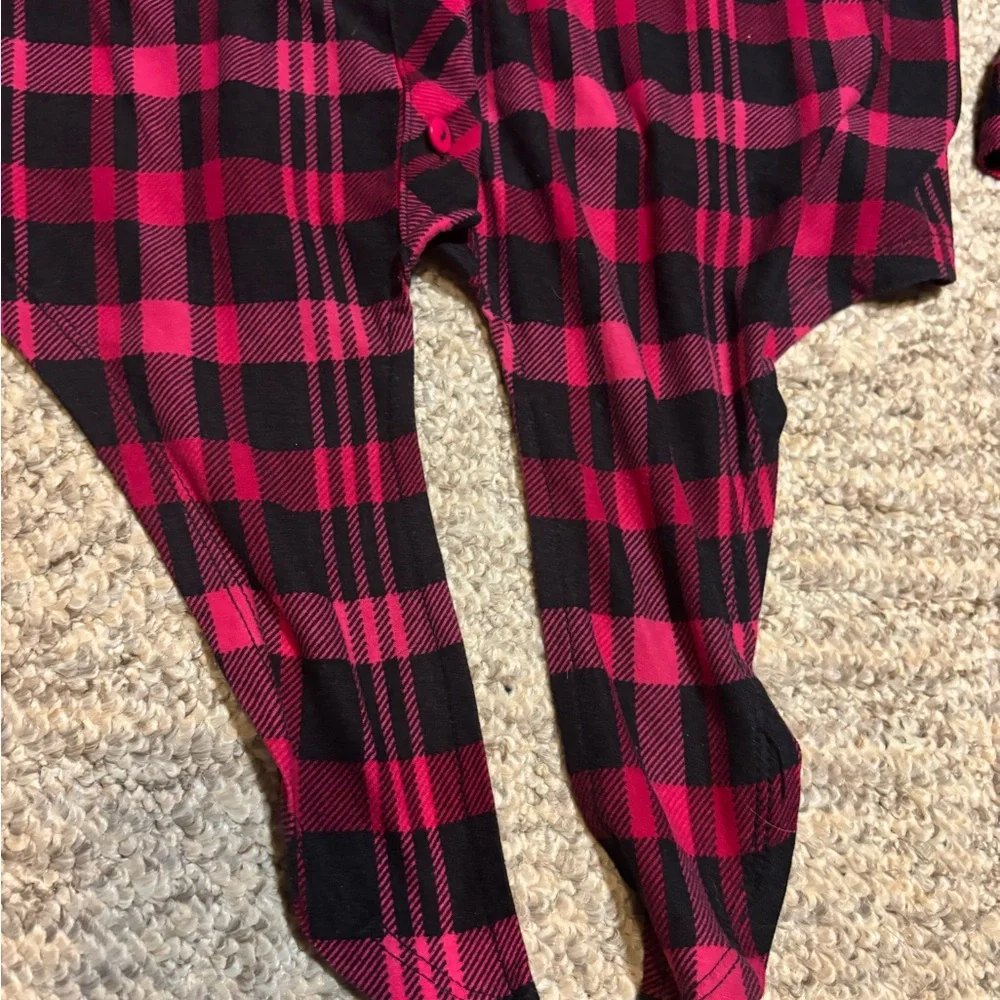 My Style Plaid Button-Up Shirt - Dark Pink and Black - Picture 4 of 13